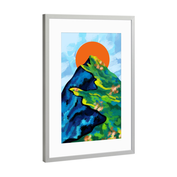 Poster mit Rahmen Silber "Heller Horizont" artboxONE - Natur