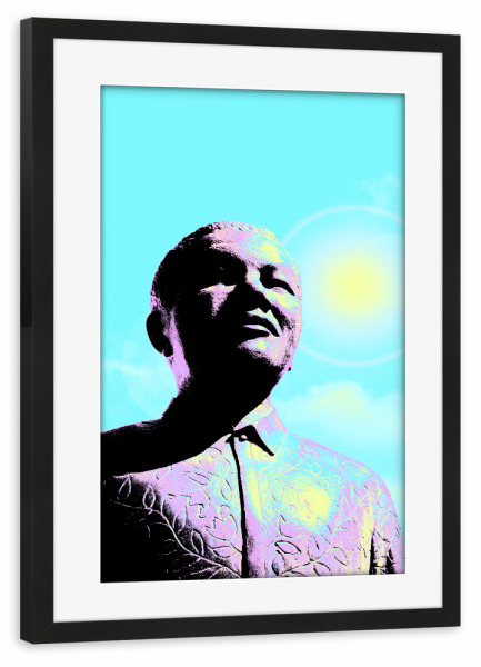 Poster mit Rahmen schwarz "Pop Art Mandela" artboxONE - Reise,Reise / Afrika,Reise / Länder