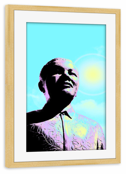 Poster mit Rahmen kiefer "Pop Art Mandela" artboxONE - Reise,Reise / Afrika,Reise / Länder