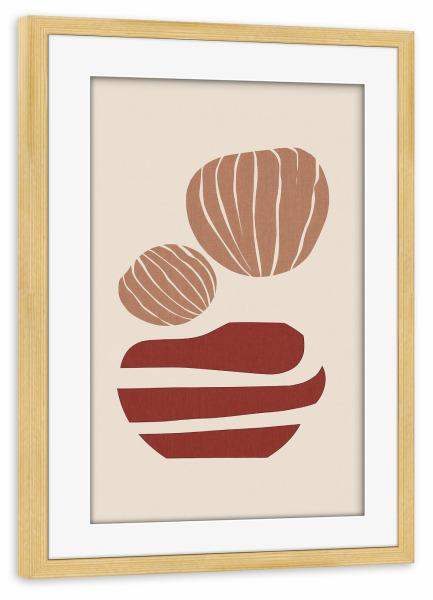 Poster mit Rahmen kiefer "Minimalistische streifen Ästhetik" artboxONE - Natur,Abstrakt,Geometrie