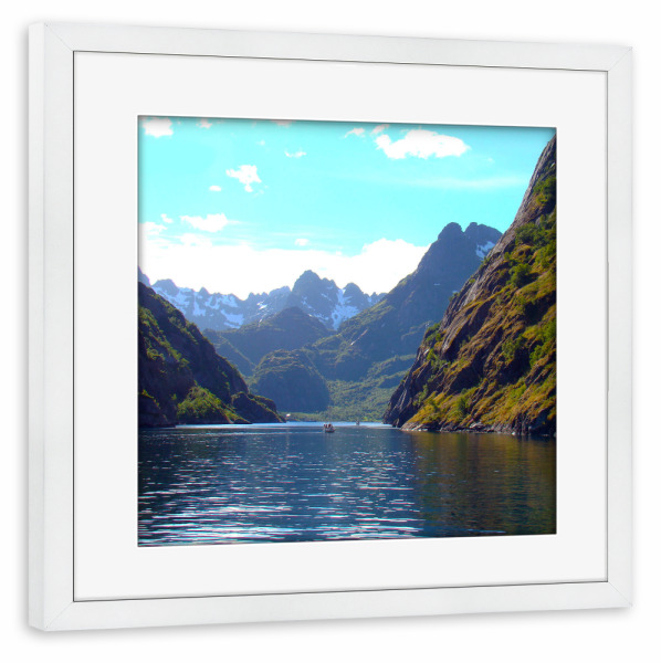 Poster mit Rahmen weiß "Der Trollfjord in Norwegen" artboxONE - Natur,Reise,Reise / Strand und Meer,Reise / Länder