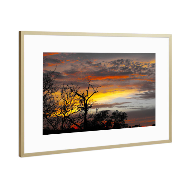 Poster mit Rahmen Gold "Schöner Sonnenuntergang" artboxONE - Natur,Reise,Reise / Afrika,Reise / Länder