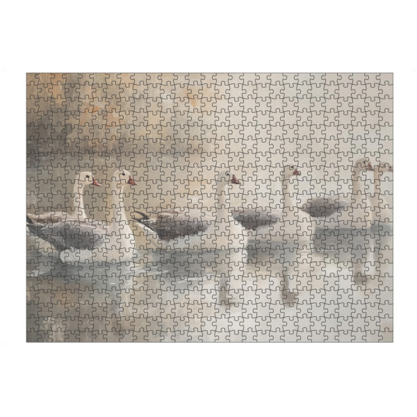 artboxONE Puzzle "Gänse in der Lagune" artboxONE - Natur,Tiere - Gänse,Lagune,Bauernhausdekor,Nutztiere - Bild gänse
