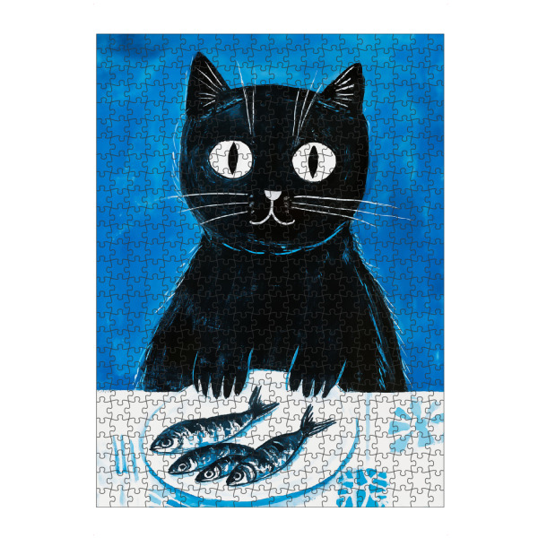 artboxONE Puzzle "Katze mit Sardinen" artboxONE - Tiere,Lustig