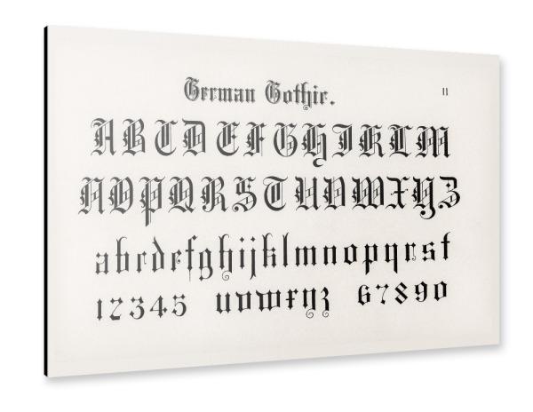 Alu-Dibond "Germanisches Alphabet" 30x20 cm artboxONE