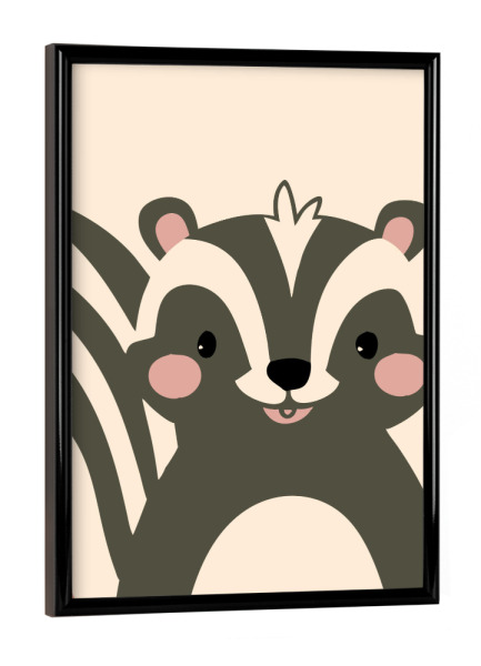 Poster mit schwarzem Rahmen "Cute skunk" artboxONE - Für Kinder,Tiere