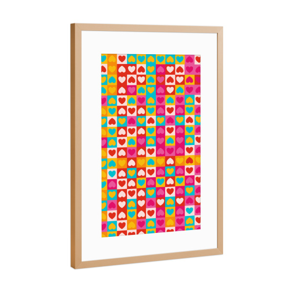 Poster mit Rahmen Kupfer "Liebe in Mustern" artboxONE - Liebe
