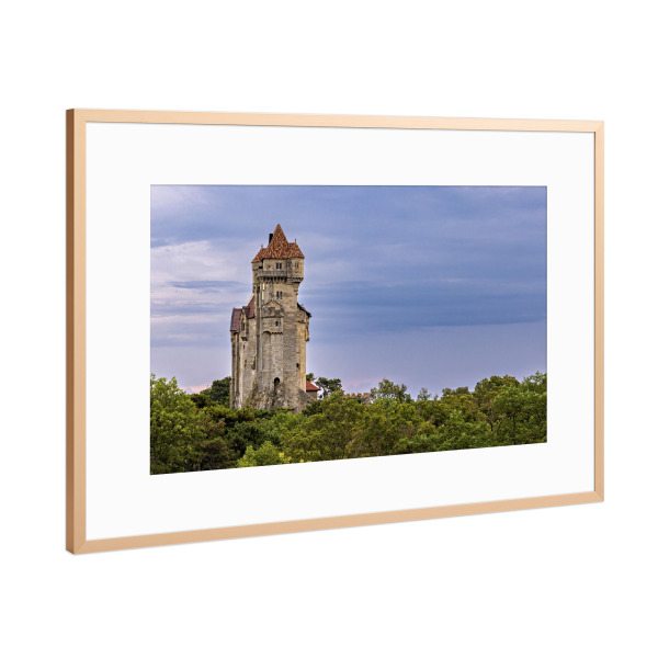 Poster mit Rahmen Kupfer "Liechtensteiner Burg bei Wien" artboxONE - Natur,Architektur