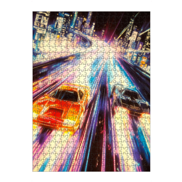 Puzzle Ravensburger "Turbo-Nachtfahrt" artboxONE - Reise,Sport / Motorsport,Automobile,Städte / Tokio,Städte / Las Vegas