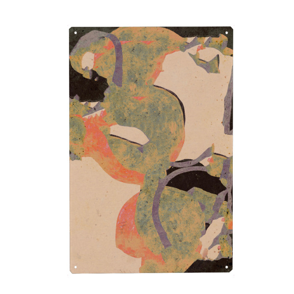 Holzbild "Glitch In The Matrix" artboxONE - Abstrakt,Galaxy - Abstrakt,Kunst,Dekorativ,Glitch,Matrix,Beige,Grün,Lila