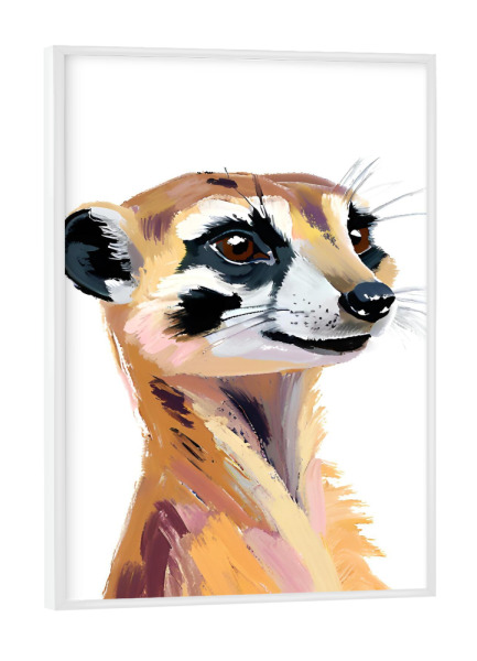 Poster mit weißem Rahmen "Kleines Erdmännchen" artboxONE - Für Kinder,Tiere,Abstrakt,Lustig