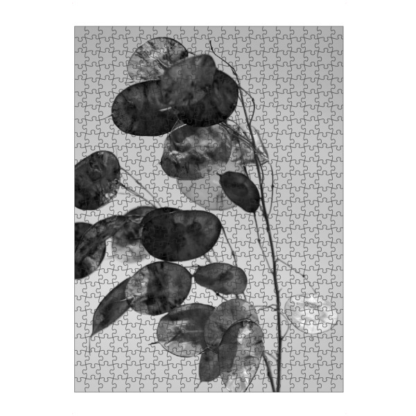 Puzzle Ravensburger "Silberblatt Pflanze schwarz weiß" artboxONE - Natur,Floral,Schwarzweiß