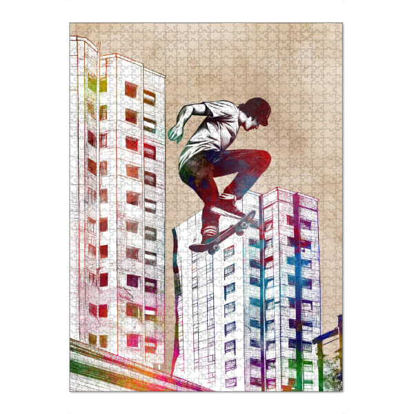 Puzzle Ravensburger "Skateboarder Sportkunst H" artboxONE - Sport,Sport / Motivation - Skaten,Skater,Stadt,Sport,Skateboarder,Skateboarden
