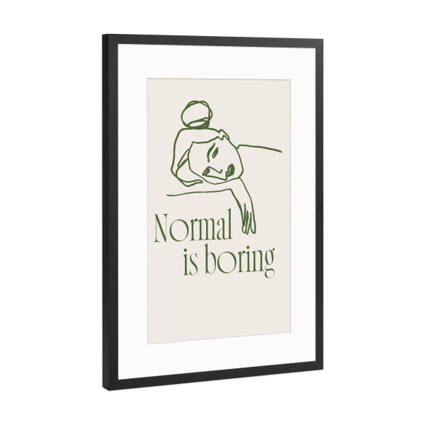 Poster mit Rahmen Schwarz (Metallic) "Normal nach TAS – Grün" artboxONE - Typografie,Abstrakt,Menschen