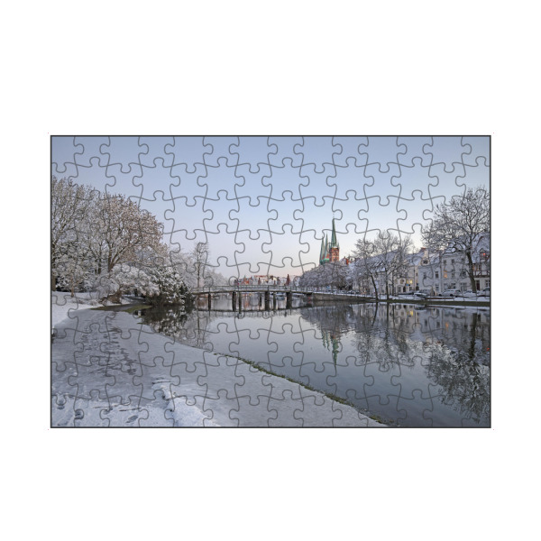 artboxONE Puzzle "Lübeck - Obertrave im Winter" artboxONE - Städte,Reise - Lübeck,Winter,Schnee,Reise,Schleswig-holstein,Deutschland,Obertrave