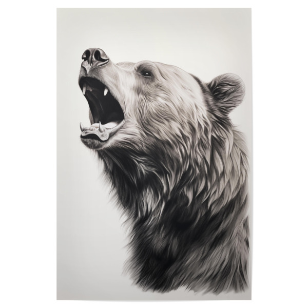 Poster "Kraftvolle Bärenzeichnung" artboxONE - Natur,Tiere,Schwarzweiß