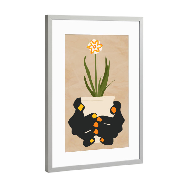 Poster mit Rahmen Silber "Hoffnung halten" artboxONE - Floral