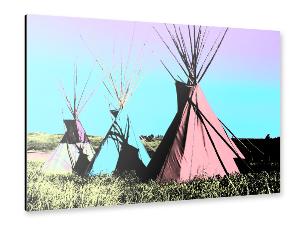 Alu-Dibond "Native American Teepees Pop Art" 30x20 cm artboxONE