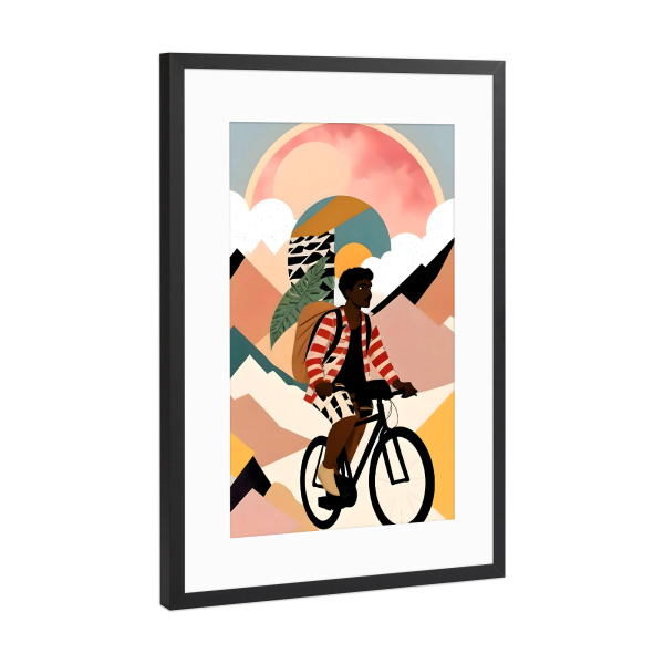 Poster mit Rahmen Schwarz (Metallic) "Immer ein Reisender" artboxONE - Natur,Geometrie