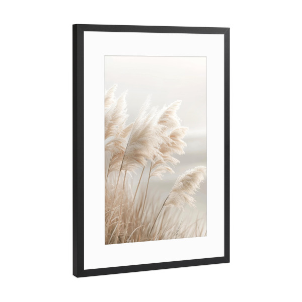 Poster mit Rahmen Schwarz (Metallic) "Malerisches Pampasgras" artboxONE - Natur,Reise / Strand und Meer