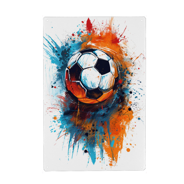 Holzbild "Football Ball Colorful (matart)" artboxONE - Sport,Sport / Fußball - Fußball,Fußballer,Fußball,Spieler,Ball,Mannschaft,Sport,Bunt,Aquarell