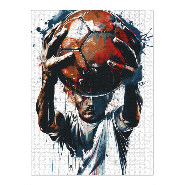 Puzzle Ravensburger "Footballer Ball Modern (matart)" artboxONE - Sport,Sport / Fußball - Fußball,Fußballer,Fußball,Spieler,Ball,Team,Sport,Modern