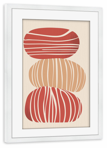 Poster mit Rahmen weiß "Organische Formen Design" artboxONE - Natur,Abstrakt,Geometrie