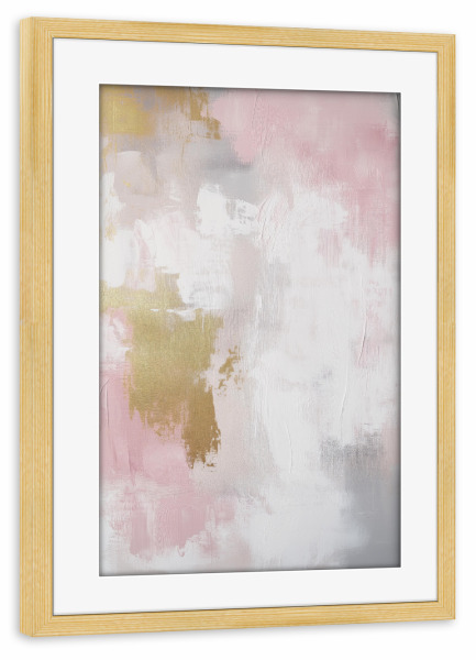 Poster mit Rahmen kiefer "Steintextur Pastell" artboxONE - Abstrakt,Architektur,Marmor