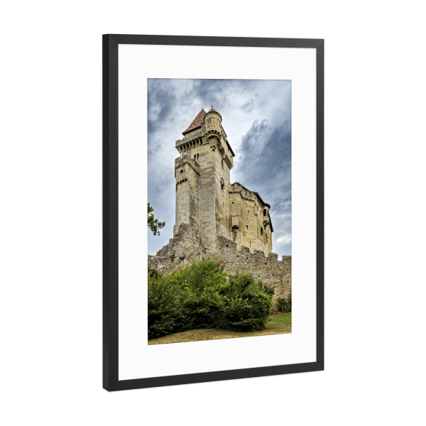 Poster mit Rahmen Schwarz (Metallic) "Wien Burg Liechtenstein" artboxONE - Architektur