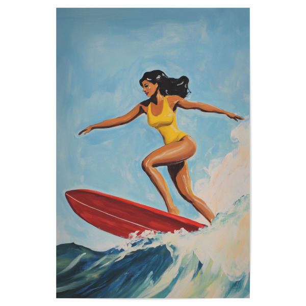 Poster "Weibliche Surferin" artboxONE - Reise / Strand und Meer,Sport,Sport / Sommerspiele,Festivals