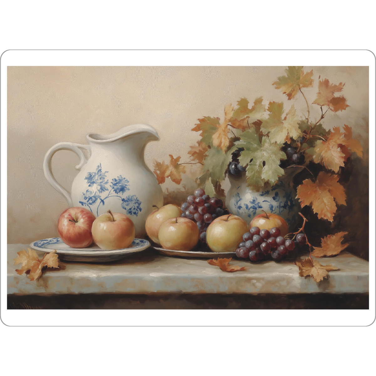 Tischset "Porträt von Früchten" artboxONE - Essen & Trinken / Obst & Gemüse - Obst,Korb,Glas,Apfel,Traube,Obstkomposition,Küchendekor,Esszimmerdekor