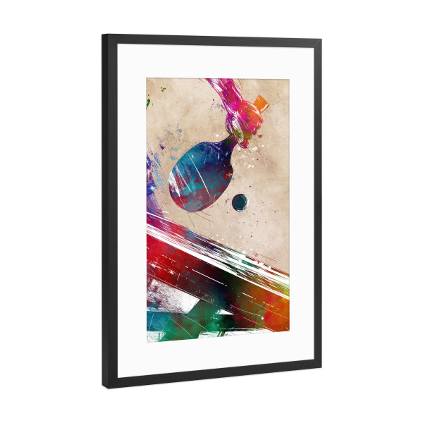 Poster mit Rahmen Schwarz (Metallic) "Tischtennissportart B" artboxONE - Sport,Sport / Motivation - Tischtennis,Tennis,Sport,Spiel,Ball,Grafik