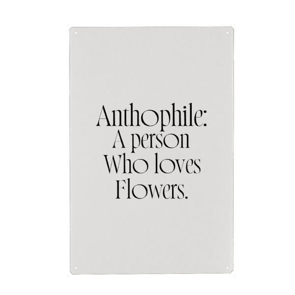 Metall Poster "Anthophil" artboxONE - Typografie