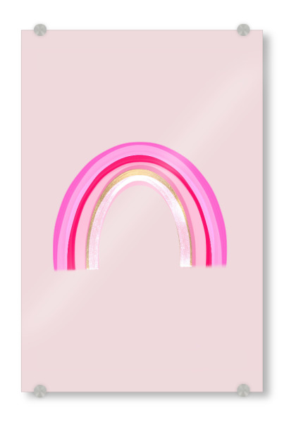 Acrylglasbild "Schillernder rosa Regenbogen" artboxONE - Abstrakt - Regenbogen,Traum,Kinder,Malerei,Abstrakt,Mädchenhaft