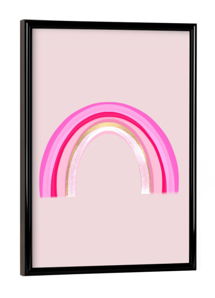 Poster mit schwarzem Rahmen "Schillernder rosa Regenbogen" artboxONE - Abstrakt - Regenbogen,Traum,Kinder,Malerei,Abstrakt,Mädchenhaft