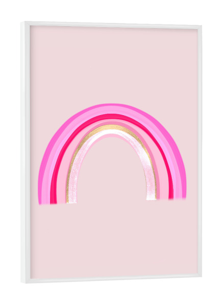 Poster mit weißem Rahmen "Schillernder rosa Regenbogen" artboxONE - Abstrakt - Regenbogen,Traum,Kinder,Malerei,Abstrakt,Mädchenhaft