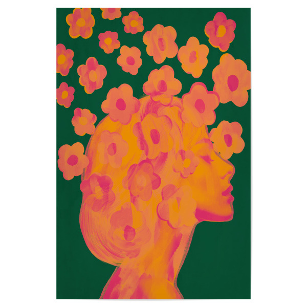 Poster 30x20 cm "Bloom von TAS - Grün" artboxONE - Natur,Floral,Abstrakt