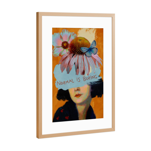 Poster mit Rahmen Kupfer "„Normal is Boring“ von TAS" artboxONE - Natur,Floral,Abstrakt