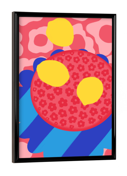 Poster mit schwarzem Rahmen "Zitronenblumenteller" artboxONE - Natur,Abstrakt