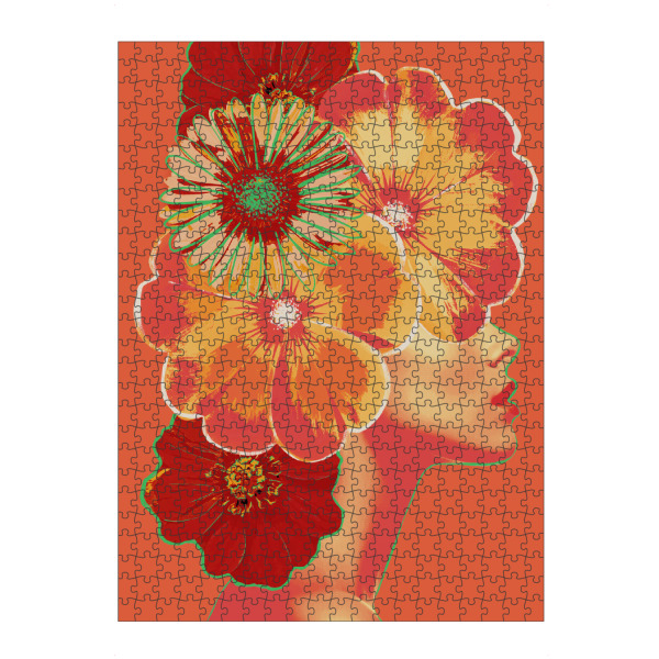 artboxONE Puzzle "Blumensaison von TAS -Orange" artboxONE - Natur,Floral,Abstrakt