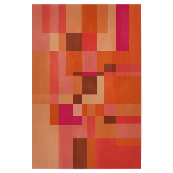 Poster 30x20 cm "Orange geometric by TAS" artboxONE - Abstrakt,Geometrie - Pink,Orange,Geometric,Geometrie,Geometrisch,Abstract,Abstrakt,Bunt