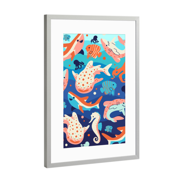 Poster mit Rahmen Silber "Meereswunder" artboxONE - Tiere,Abstrakt