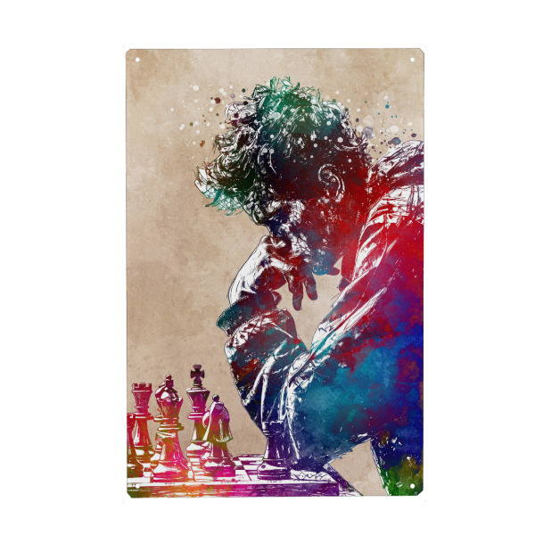Metall Poster "Schachsportkunst D" artboxONE - Sport,Sport / Motivation - Schach,Schachmeister,Sport,Schachbrett,Spiel - Blechschild