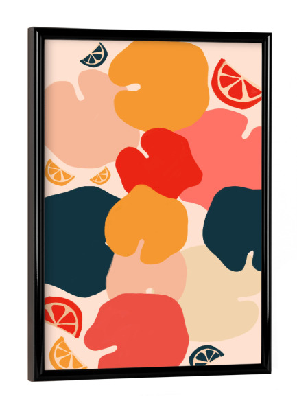 Poster mit schwarzem Rahmen "Lebenslustiges Zen" artboxONE - Floral