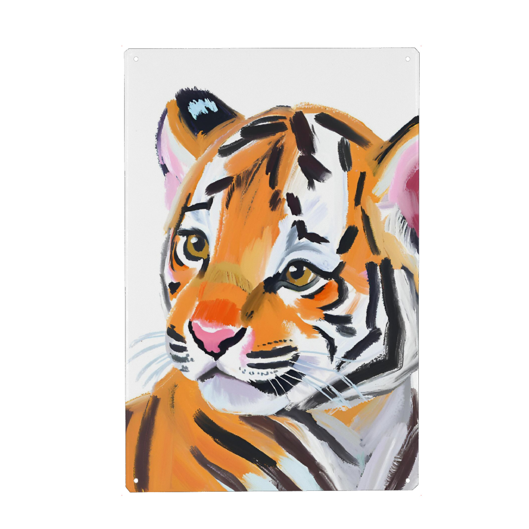 Metall Poster "Kleiner Tiger" artboxONE - Für Kinder,Tiere,Abstrakt