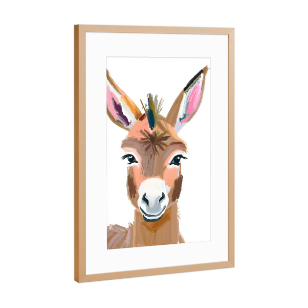 Poster mit Rahmen Kupfer "Kleiner Esel" artboxONE - Für Kinder,Tiere,Abstrakt,Lustig