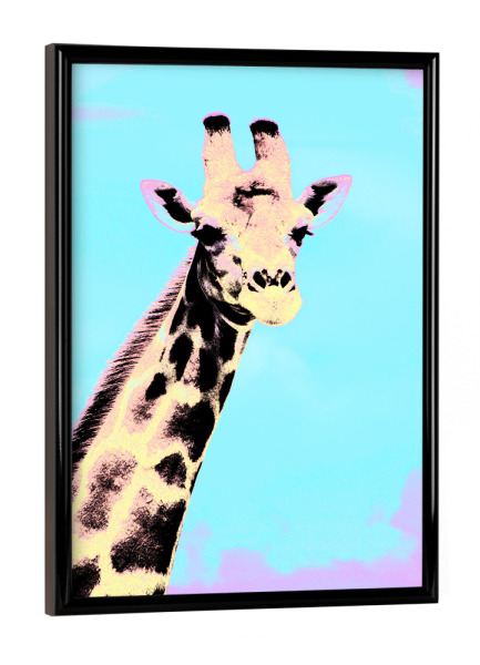 Poster mit schwarzem Rahmen "Pop Art Giraffe" artboxONE - Natur,Reise,Tiere,Reise / Afrika,Reise / Länder
