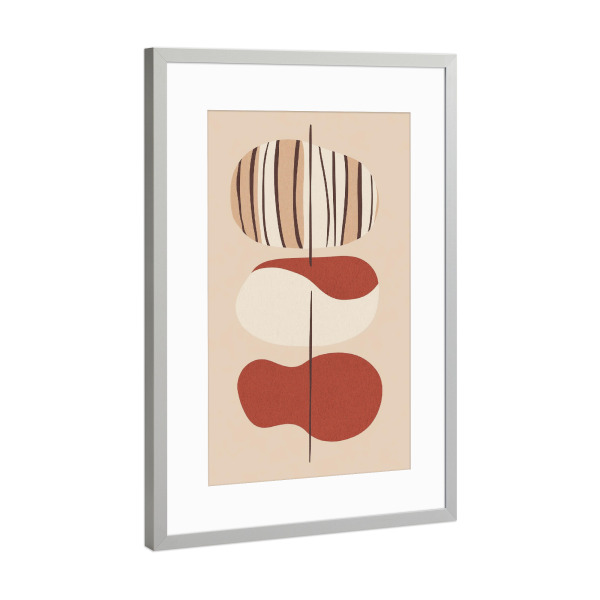 Poster mit Rahmen Silber "Organisches Design" artboxONE - Natur,Abstrakt,Geometrie