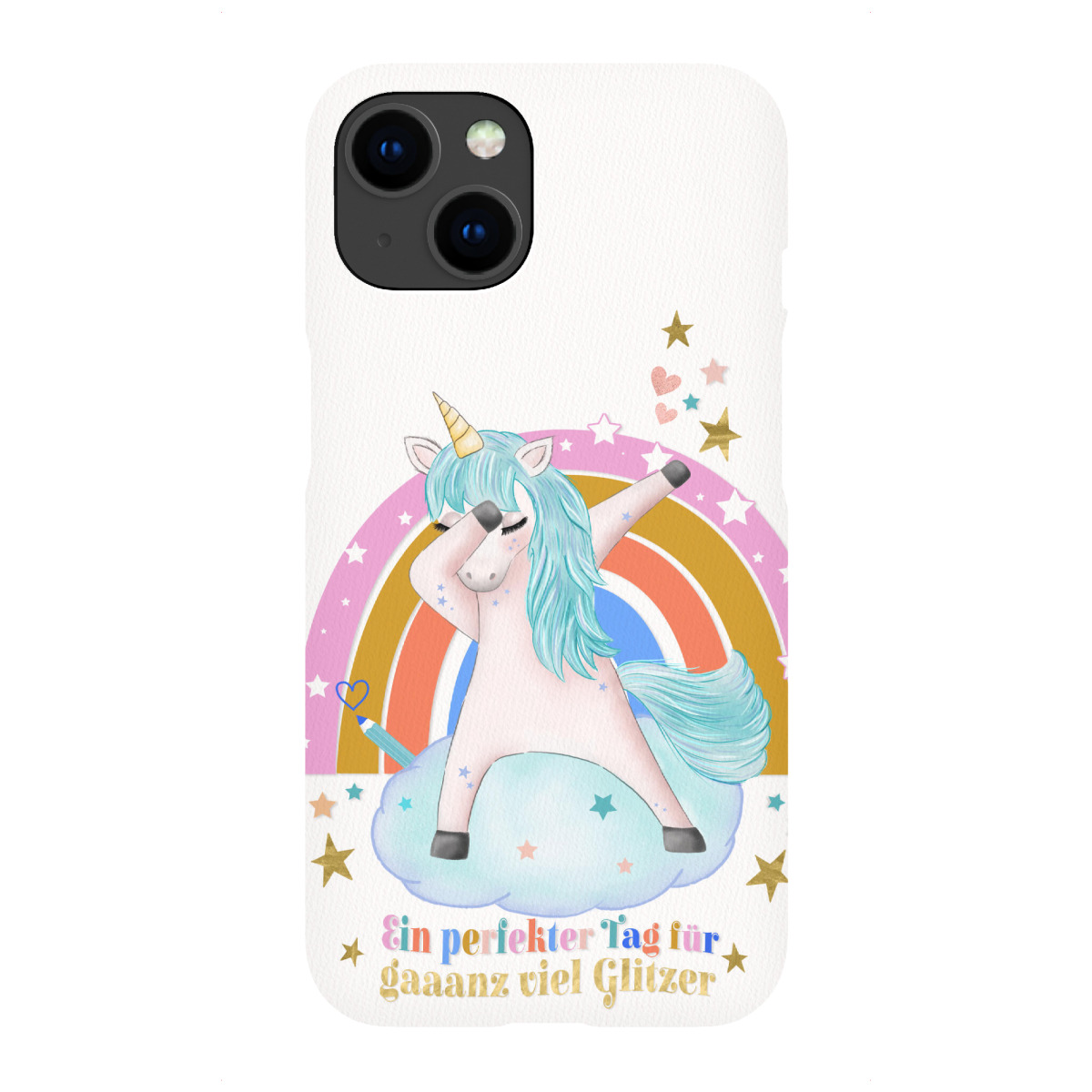 iPhone "Glitzertag mit Einhorn" Premium-Case Handyhülle artboxONE