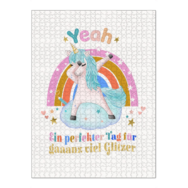 Puzzle Ravensburger "Glitzertag mit Einhorn" artboxONE - Typografie,Für Kinder,Lustig